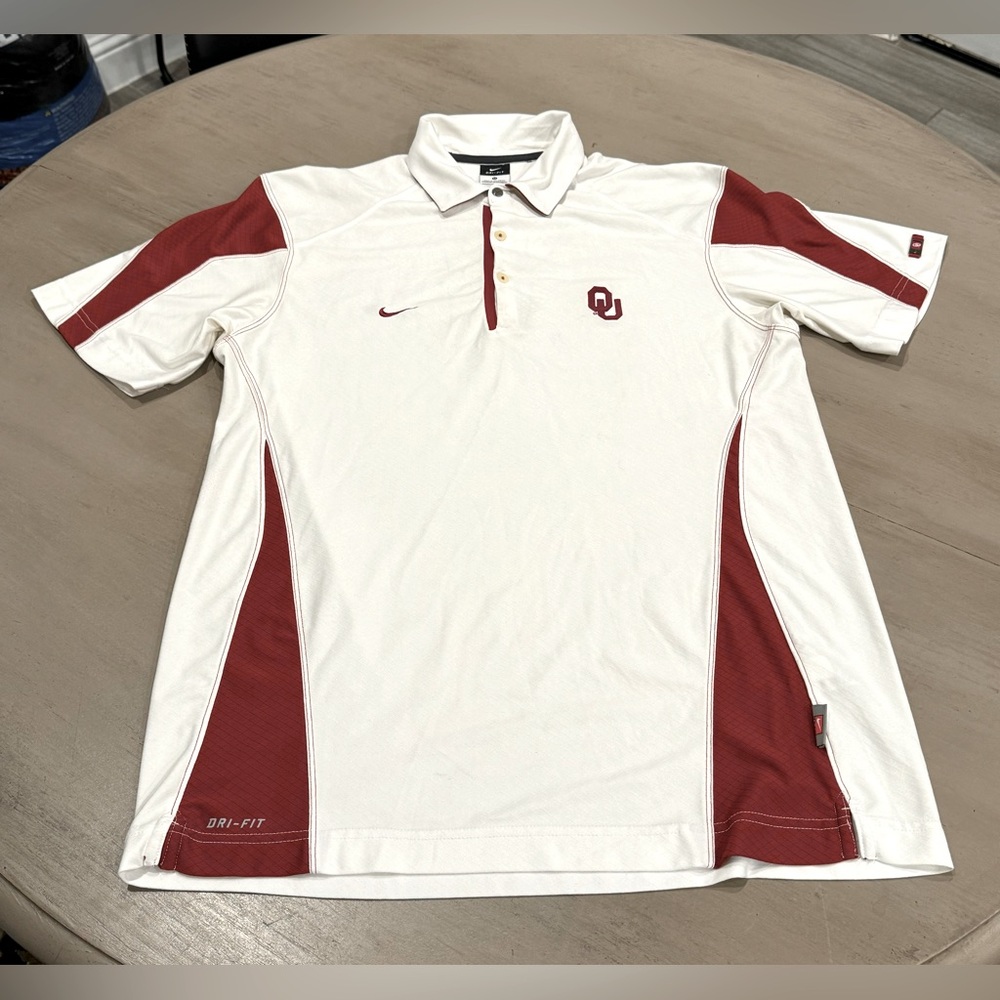 SOLD: Nike Oklahoma University Polo Style Shirt- M - Picture 1 of 10